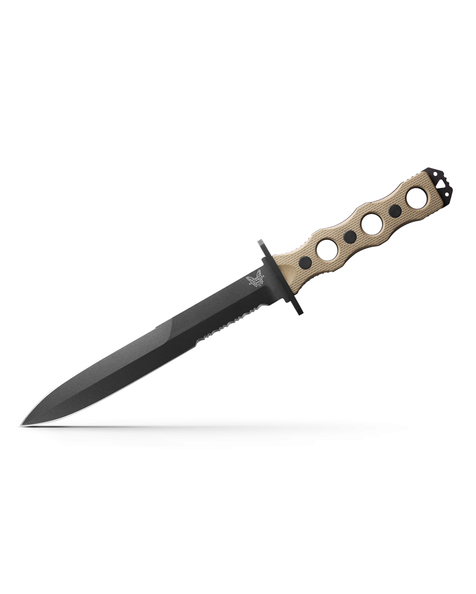 Benchmade 185SBK1 SOCP Fixed Blade Knife 7.11in Black Double Edge Com