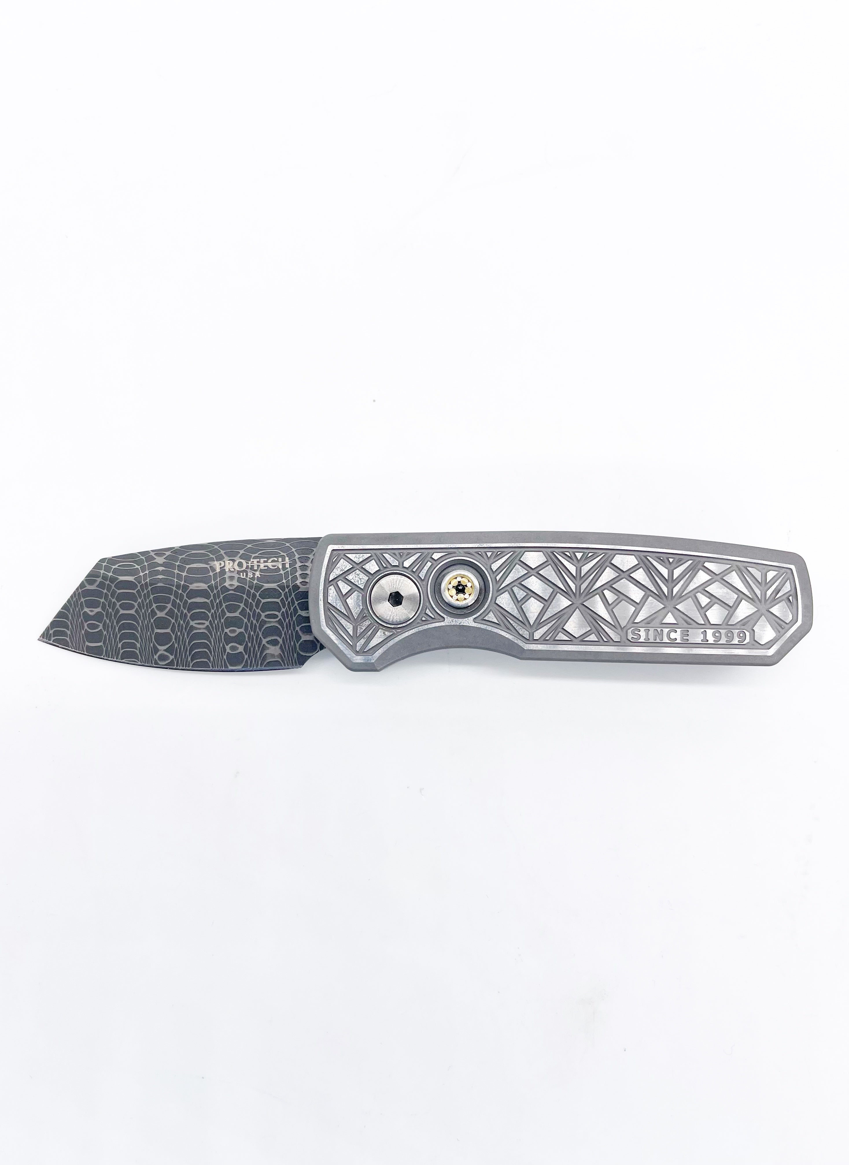 Pro-Tech Runt 5 Custom 001 Since 1999 Vegas Forge Damascus Blade Nextu