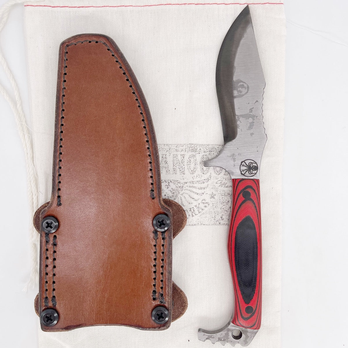 Drifter Blades Pathfinder Custom Fixed Blade Knife Red/Black G10 Handl