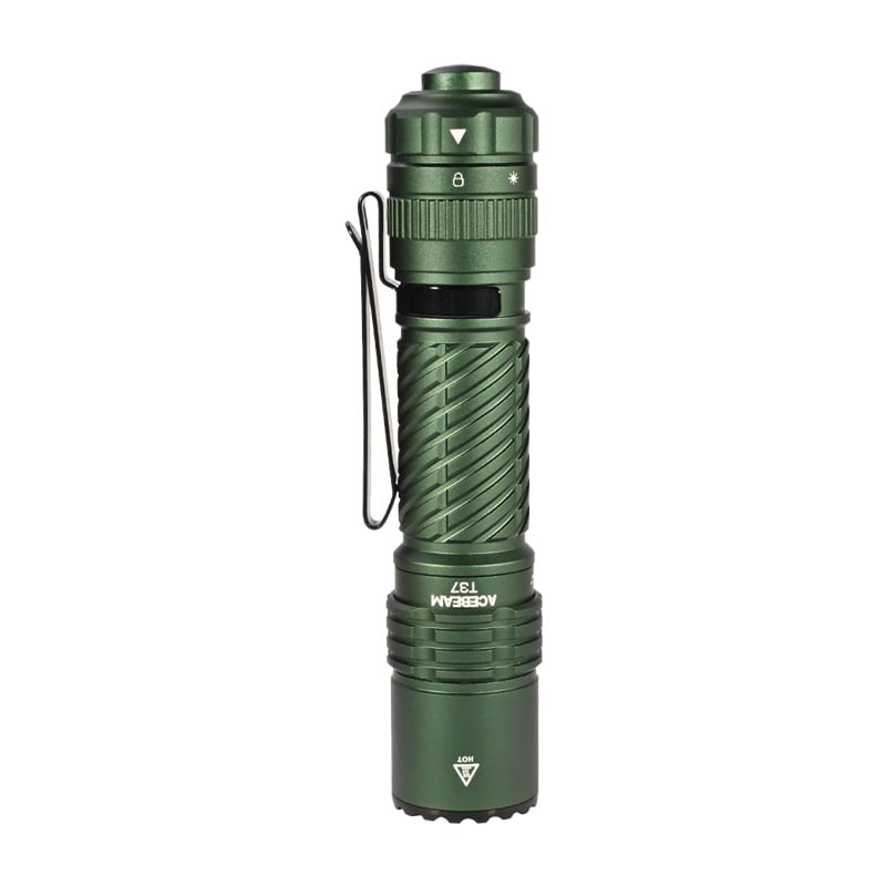 best rechargeable throw flashlight Acebeam T37 Dark Green Tactical Duty Flashlight 4,000 Lumens 440m Throw  SFT-90X LED USB-C Rechargeable