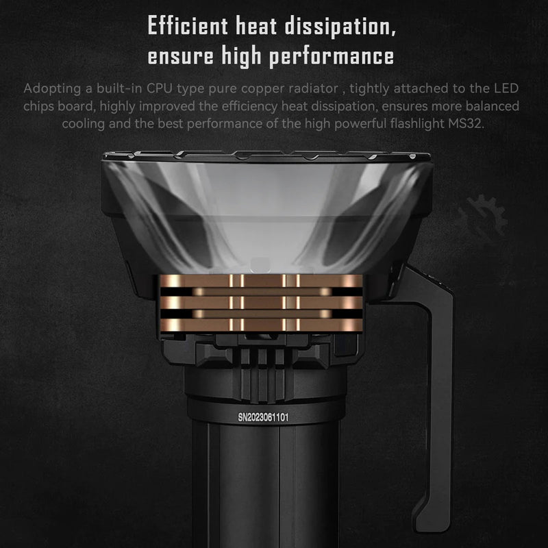 Imalent MS32 200,000 Lumen Rechargeable LED Flashlight - Brightest Handheld Flashlight In The World