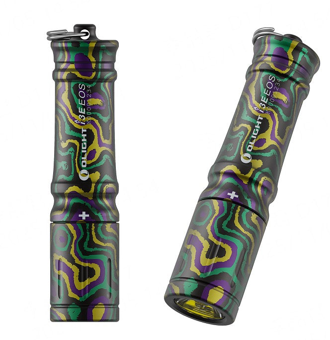 Olight i3E EOS – 90 Lumens, AAA Keychain Flashlight, Carnival Confetti