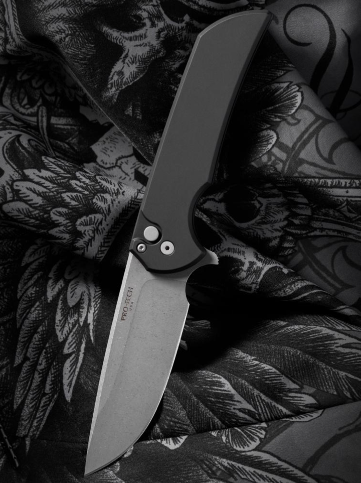Pro-Tech Mordax 20CV Acid Wash Button Lock Knife MX101-AW