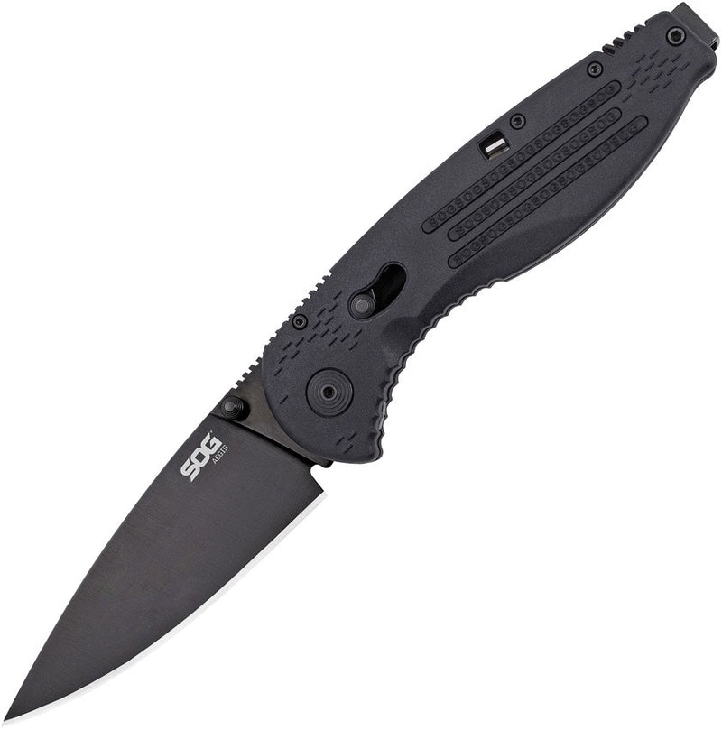 SOG Aegis Black TiNi Assisted Opening Folding Knife 3.5in AUS 8 Steel Blade - AE02-CP