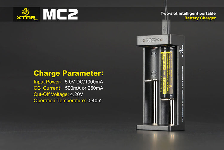 Xtar MC2 Dual Bay Intelligent Portable Battery Charger