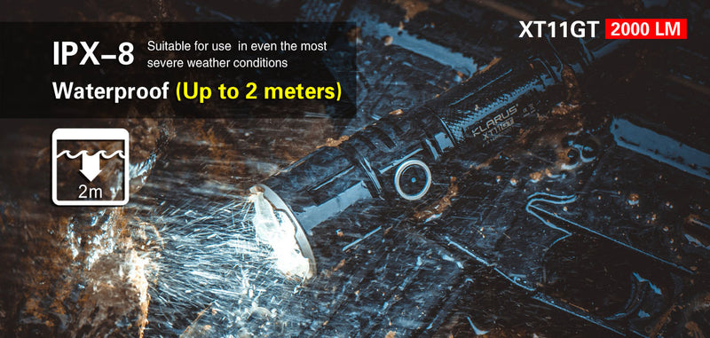 Klarus XT11GT 2000 Lumen Micro USB Rechargeable Flashlight - CREE XHP35 HD D4 LED