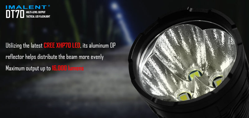 Imalent DT70 16000 Lumen 4 x 18650 CREE XHP70 LED Flashlight