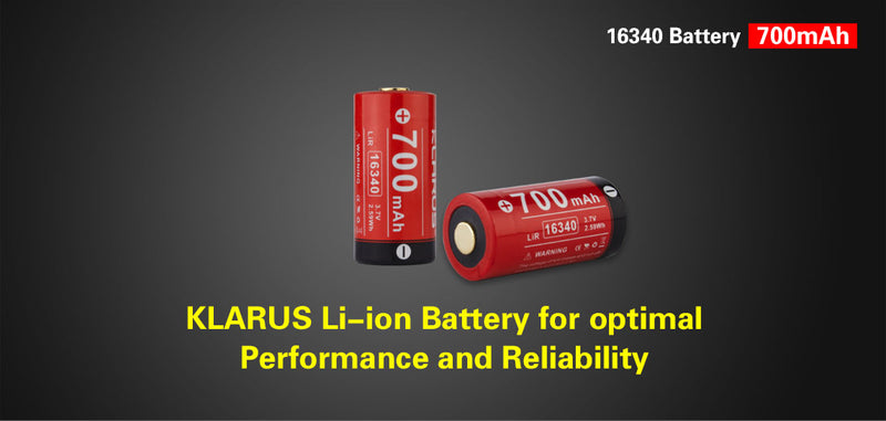 Klarus RCR123 - 16340 700mAh Rechargeable Battery