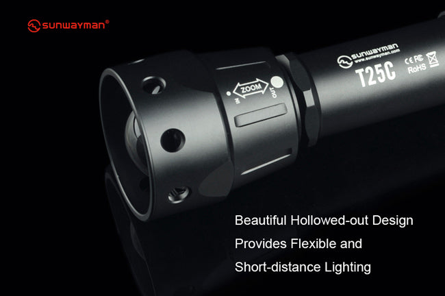 Sunwayman T25C 880 lumen 1 x 18650 / 2 x CR123 CREE XP-L2 U3 LED Flashlight