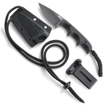 CRKT 2384K Minimalist Black Drop Point Fixed Blade Knife