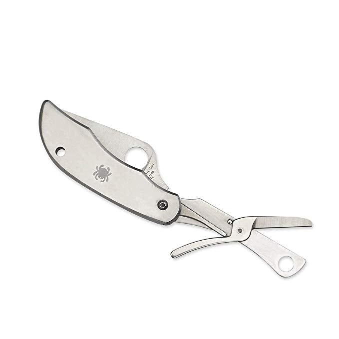 Spyderco ClipIt Tool C169P Folding Knife with Fold Out Scissors (2.0 Inch Blade)