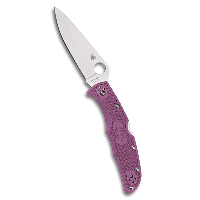 Spyderco Endura 4 Folding Knife Purple FRN Handle 3.75in VG-10 Steel Blade - C10FPPR