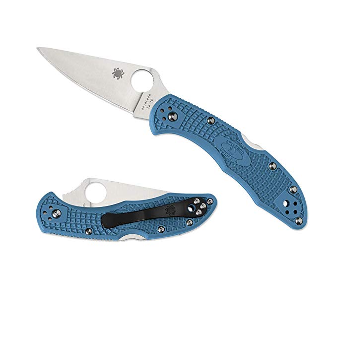 Spyderco Delica 4 FFG Blue C11FPBL Folding Knife - Plain