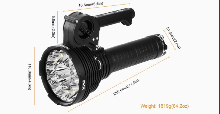 acebeam x70 rechargeable led flashlight Acebeam X70 60,000 Lumen Rechargeable Flashlight 12 x CREEÃƒÆ'Ã†â€™ÃƒÂ