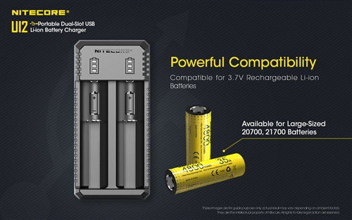 Nitecore U12 Dual-Slot USB Li-Ion Battery Charger