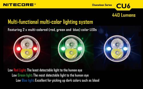 Nitecore Chameleon Series CU6 (Ultra Violet) 440 Lumen 1 x 18650 / 2 x CR123A CREE XP-G2 Dual Color LED Flashlight