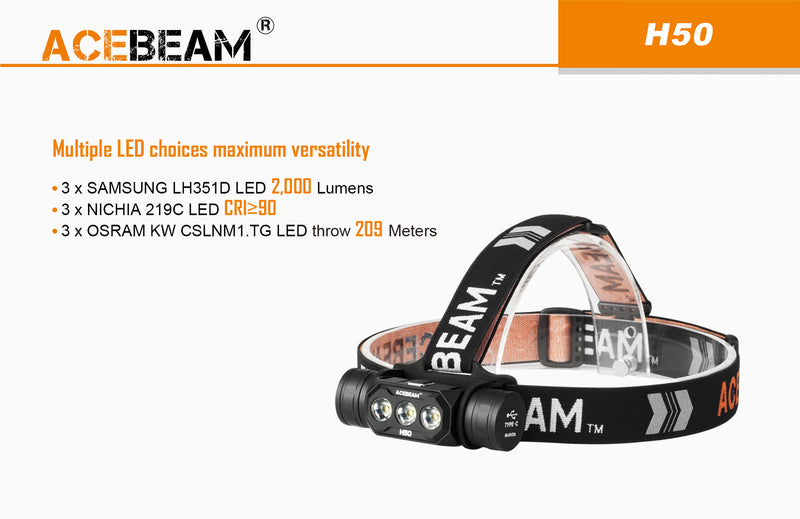 Acebeam H50 Lightweight Headlamp