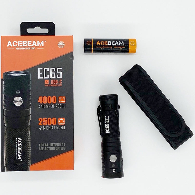Acebeam EC65 4000 Lumen Compact EDC Flashlight 1 * 21700 Battery Included - GoingGear.com