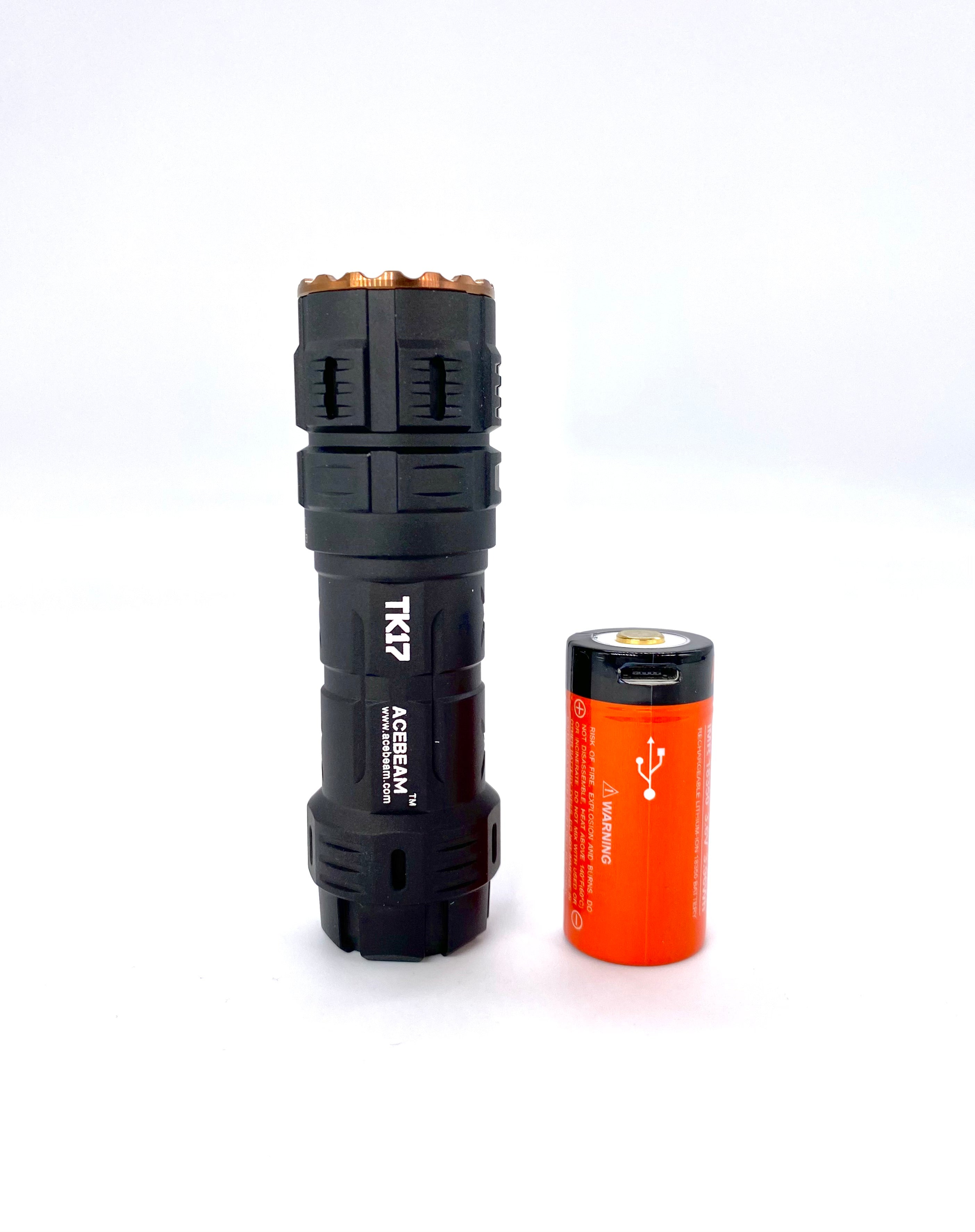 Acebeam TK17-AL Compact Flashlight / 1 x 18340 Micro USB Rechargeable