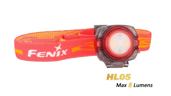 Fenix HL05 2x CR2032 8 Lumens Red/White LED Headlamp