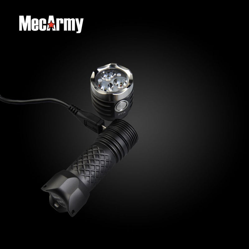 MecArmy PT14 14500 3 x CREE XP-G2 900 Lumen LED Flashlight