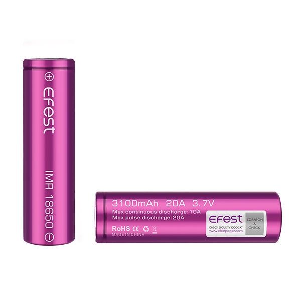 Efest IMR 18650 3100 mAh Battery with Button Top