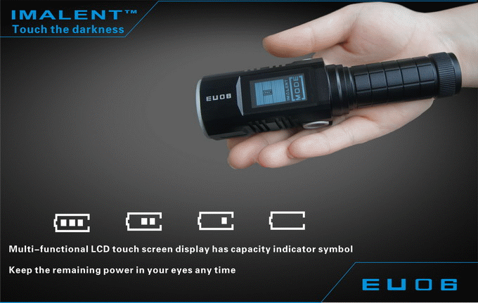 Imalent EU06V 1 x 18650 / 2 x CR123A CREE XM-L2 U2 1190 Lumen LED Flashlight with Secondary Ultraviolet LED
