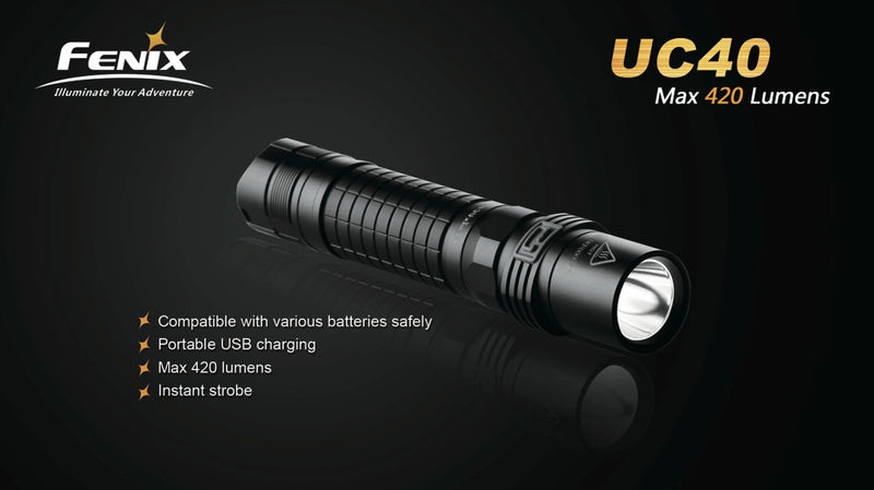 Fenix UC40 CREE XP-G2 R5 420 Lumen Rechargeable LED Flashlight