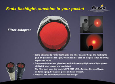 Fenix Flashlight Filter Adapter AD301-R- Red FOR LD12, LD22, PD22