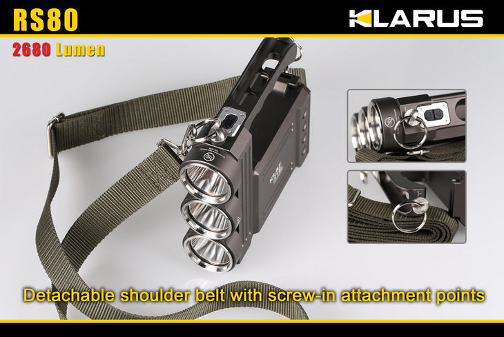 Klarus RS80 2680 Lumen Triple CREE XM-L U2 LED Rechargeable Flashlight