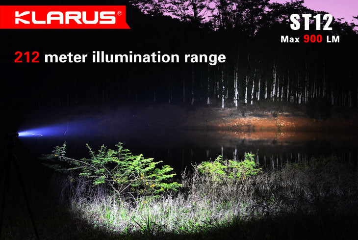 Klarus ST12 2x CR123 / 1x 18650 900 Lumen Cree XM-L2 LED Flashlight