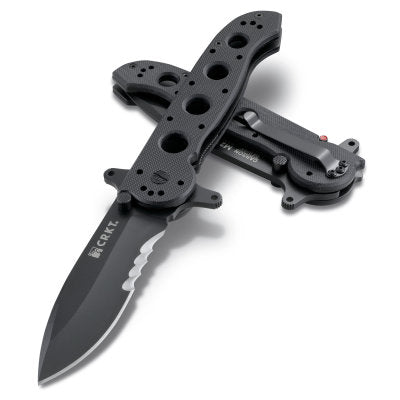 CRKT M21-14SFG Kit Carson Designed Folding Knife with Veff Serrations and G-10 Handle (3.99 Inch Blade)