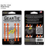 Nite Ize Gear Tie 3 inch - Bright Orange 4pk