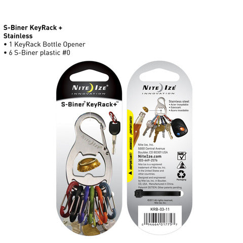Nite Ize S-Biner Key Rack Bottle Opener - Stainless