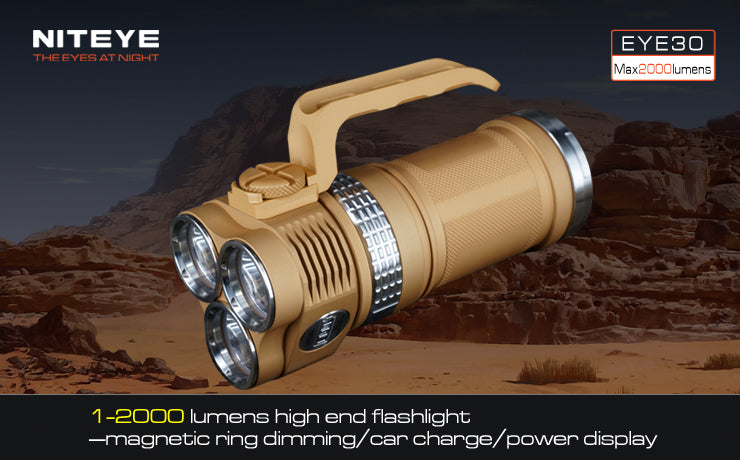 Niteye EYE30 Desert Edition Triple CREE XM-L U2 LED 2000 Lumen Flashlight