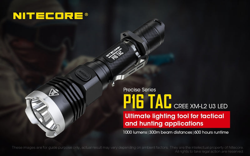 Nitecore P16TAC 1 x 18650 / 1000 Lumen  CREE XM-L2 U3 Flashlight