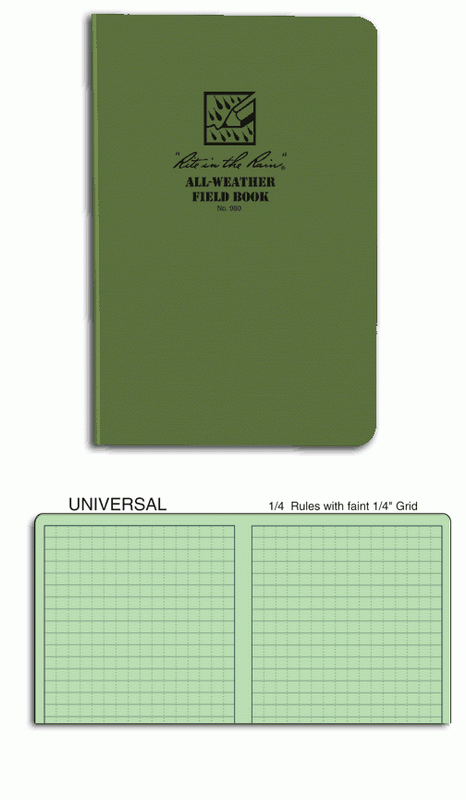 Rite in the Rain Tactical Field Book 4 5/8" x 7 1/4" Green 980