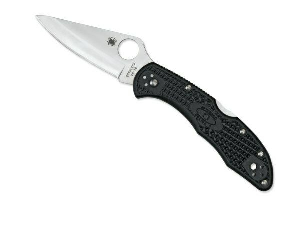 Spyderco Delica 4 Black FRN C11PBK Folding Knife - Plain