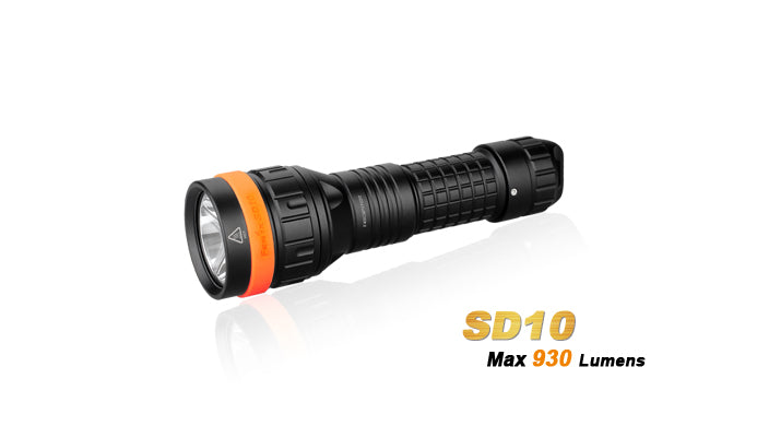 Fenix SD10 1 x 18650 / 2 x CR123A CREE XM-L2 T6 Neutral White 930 Lumen LED Diving Flashlight