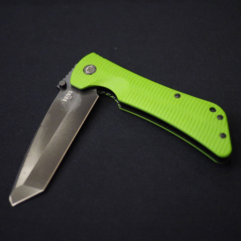 Southern Grind Bad Monkey G10 Limited Edition Toxic Green Black Blade Folding Knife - Tanto Plain Edge
