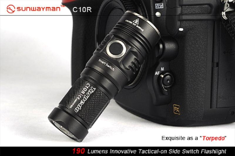 Sunwayman C10R CREE XM-L U2  1 x CR123 180 Lumen LED Side Switch Flashlight