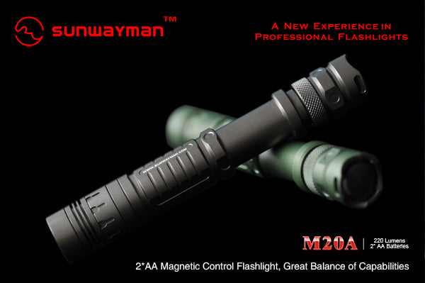 Sunwayman M20A LED Flashlight with CREE R5 220 Lumens 2 x AA