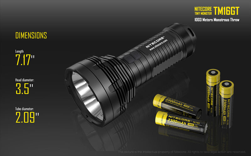 Nitecore TM16GT 4x 18650 3600 Lumens 4 Cree XP-L HI V3 LED Flashlight