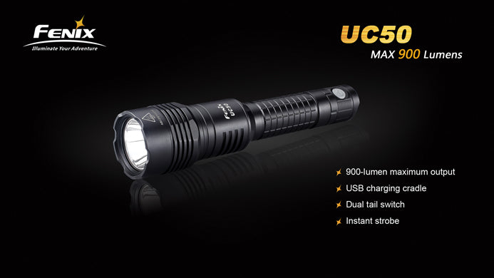 Fenix UC50 CREE XM-L2 U2 900 Lumen Rechargeable LED Flashlight