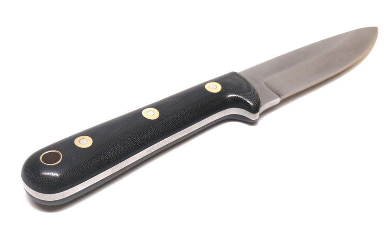Battle Horse Knives Woodsman Pro Fixed Blade Knife - Black Micarta Handle (3 5/8 Inch Blade)