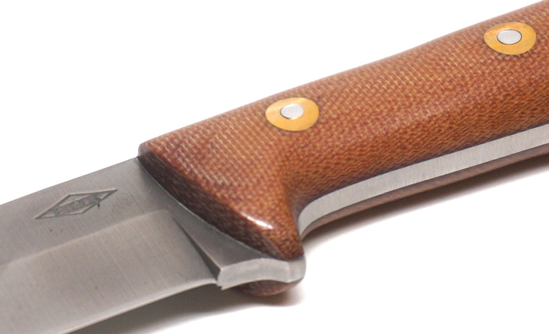 Battle Horse Knives Woodsman Pro Fixed Blade Knife - Natural Micarta Handle (3 5/8 Inch Blade)