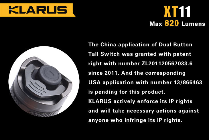 Klarus V2 Tail Cap for XT11 Flashlights
