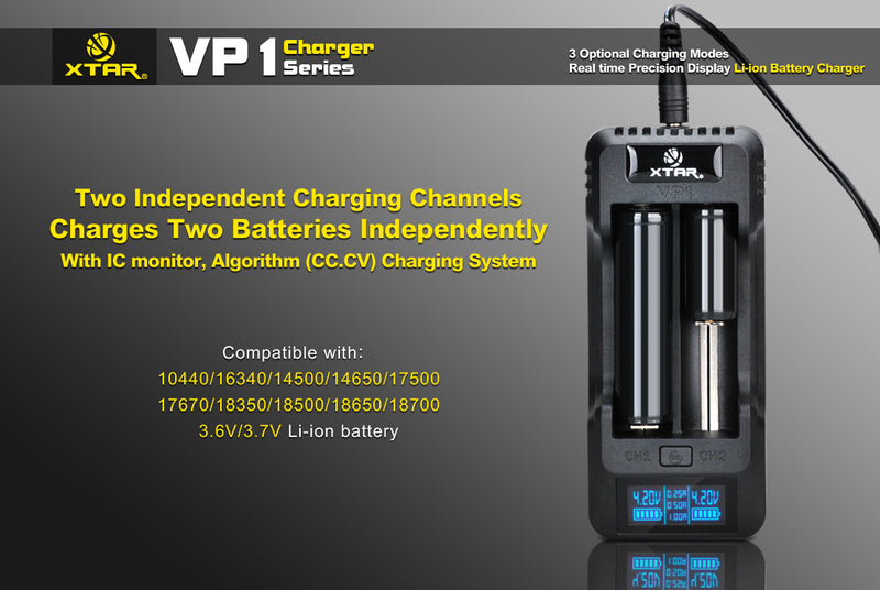 XTAR VP1 Real Time Digital Display Lithium Ion Battery Charger