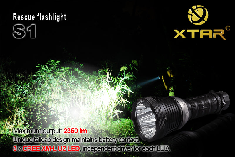 XTAR Search Series S1 3 x CREE XM-L U2 LED 2350 Lumen Flashlight