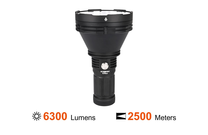 Acebeam K75 2.0 6300 Lumen Long Distance Throw Flashlight (1.5 miles)